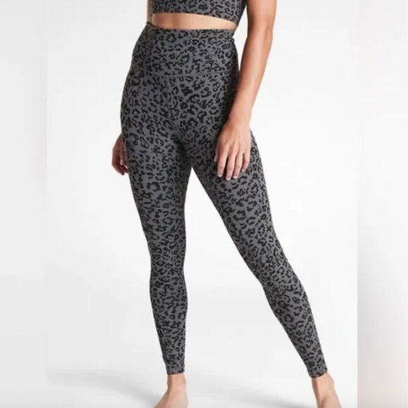 Athleta Pants - Athleta Elation Ultra High Rise Tight Leopard Print Animal Athleisure Size XXS